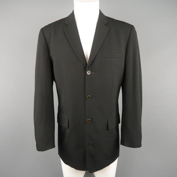Vintage JEAN PAUL GAULTIER 38 Black Wool Twill Notch Lapel Sport Coat - Picture 1 of 1